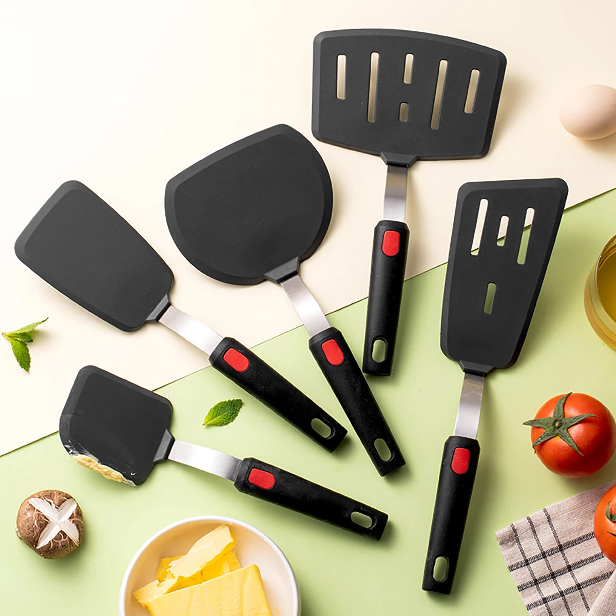 Offset Spatula Set - Fried Fish Steak Spatula Cooking Tool