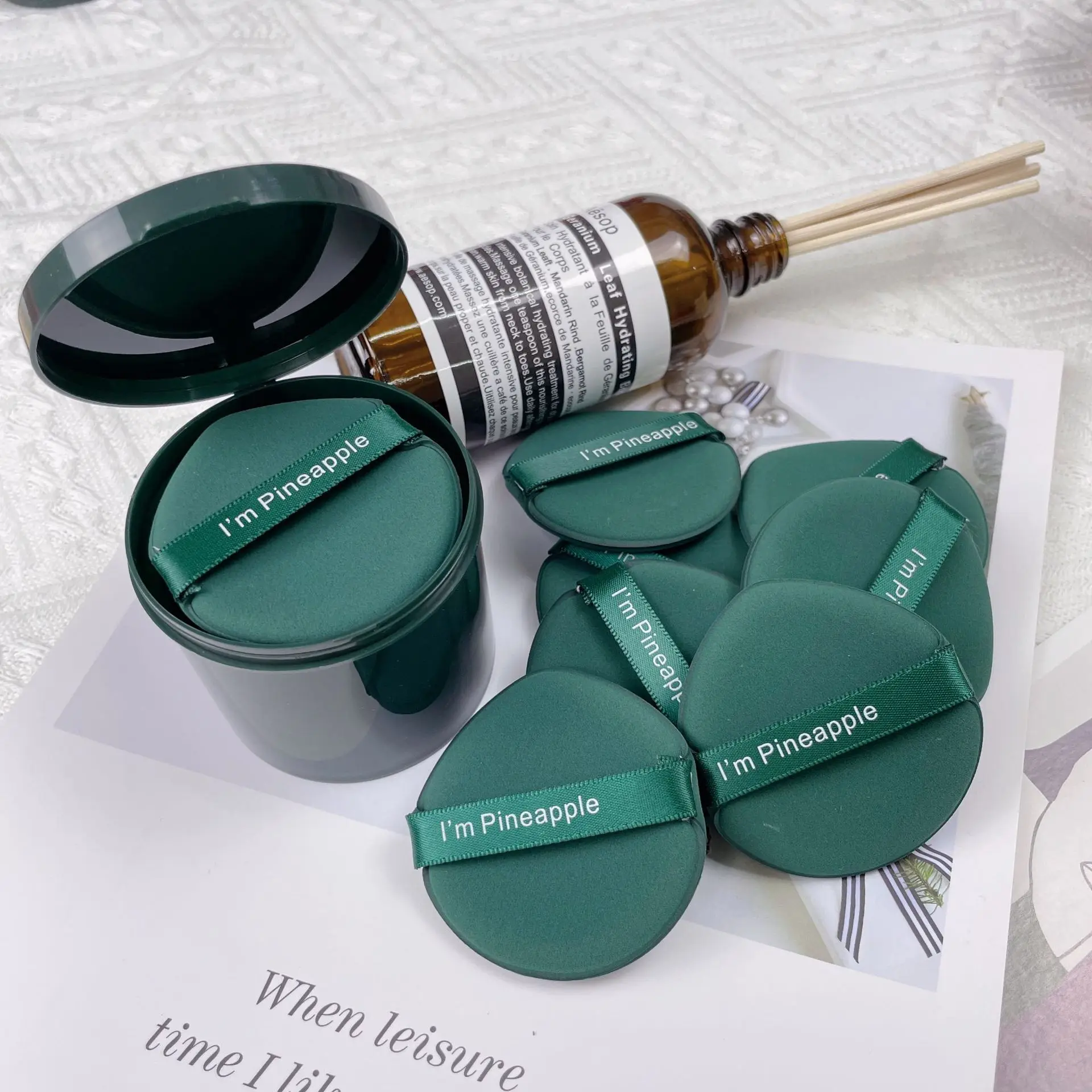 Juego de esponjas de maquillaje para mujer, herramienta para esponjas en polvo, uso en seco y húmedo, esponja de maquillaje femenina, base, licuadora gigante