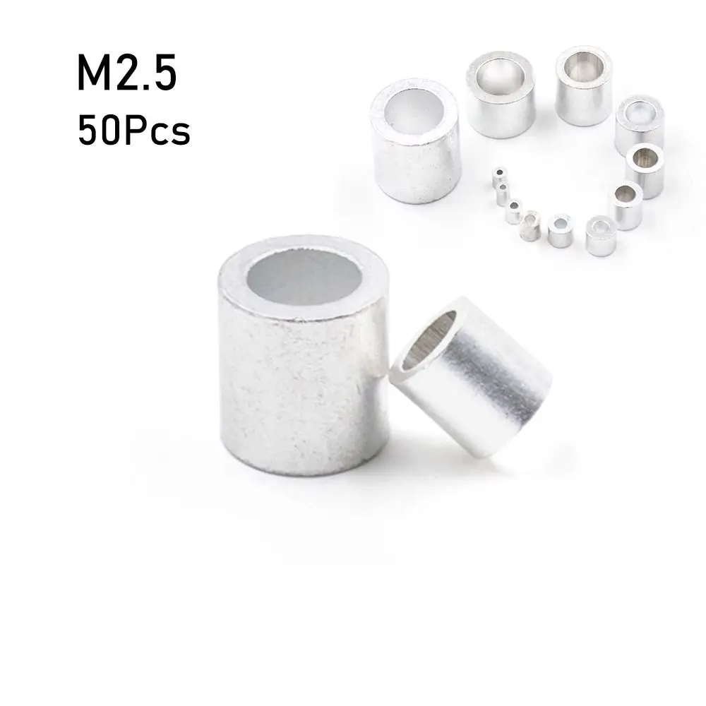 10-50Pcs New M1 to M12 Crimp Sleeve Round Single Hole Hardware Cable Clip Aluminum Fixing Clip Wire Ferrules Steel Wire Rope