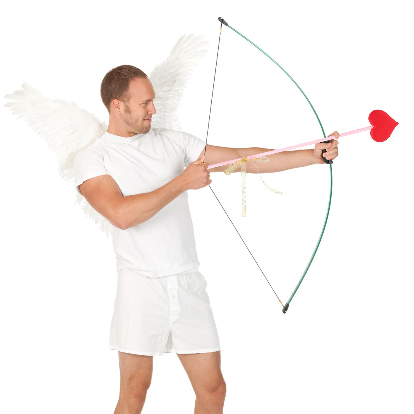 1 Set of Cupid Arrow Bow Set Valentine Party Cupid Costume Arrow Bow Cupid Cosplay Party Photo Props Stage Show Masquerade Prop