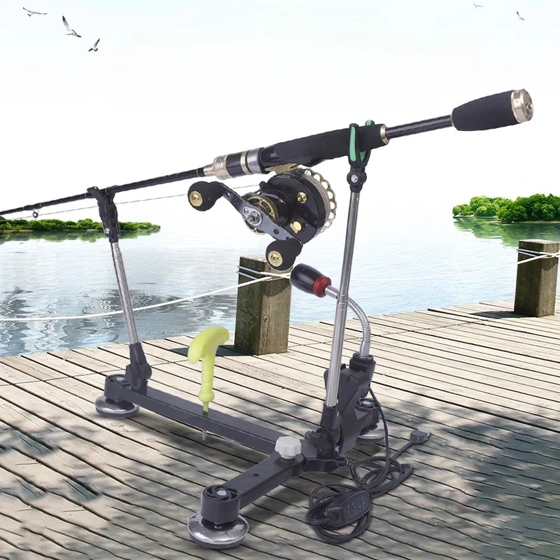 Portable Foldable Fishing Rod Holder Tripod Stand, All-Terrain Universal Landing Net Support for Ice Bank Boat Fishing