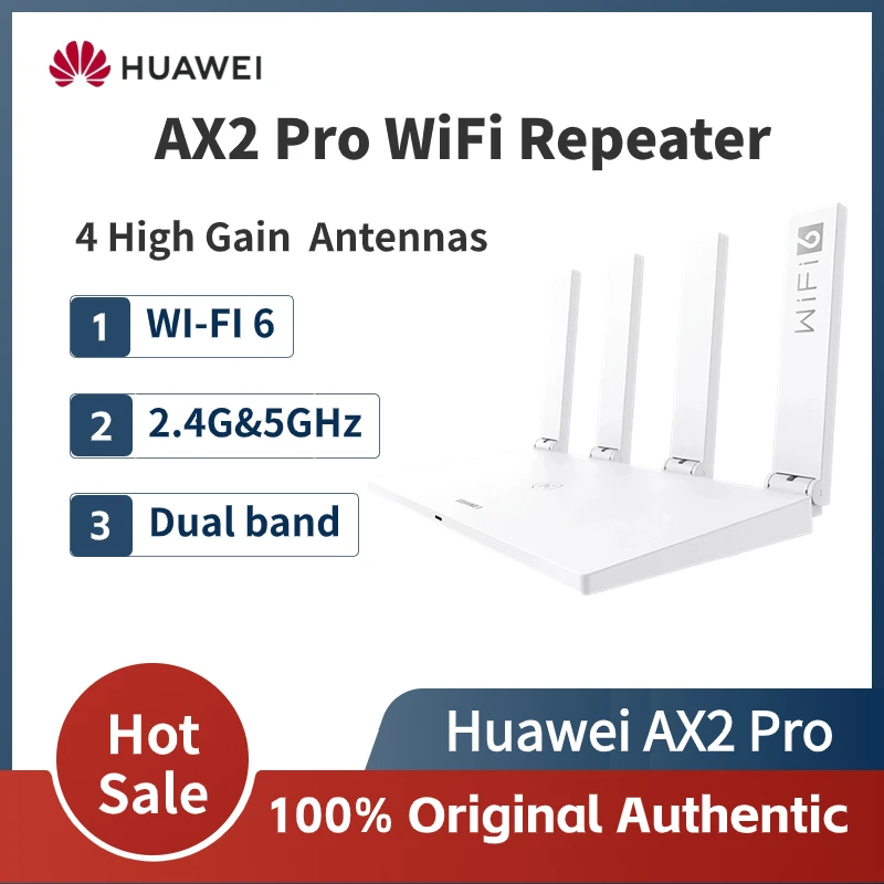 

Wi-Fi-роутер Huawei AX2 Pro, 300 Мбит/с, 2,4/5 ГГц