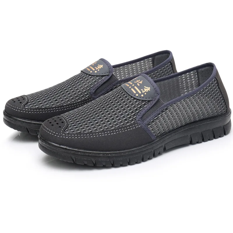 Chinese Traditional Cloth Shoes Light Breathable Old Beijing Cloth Shoes Summer Hard-Wearing Men Casual Shoes Comfortable