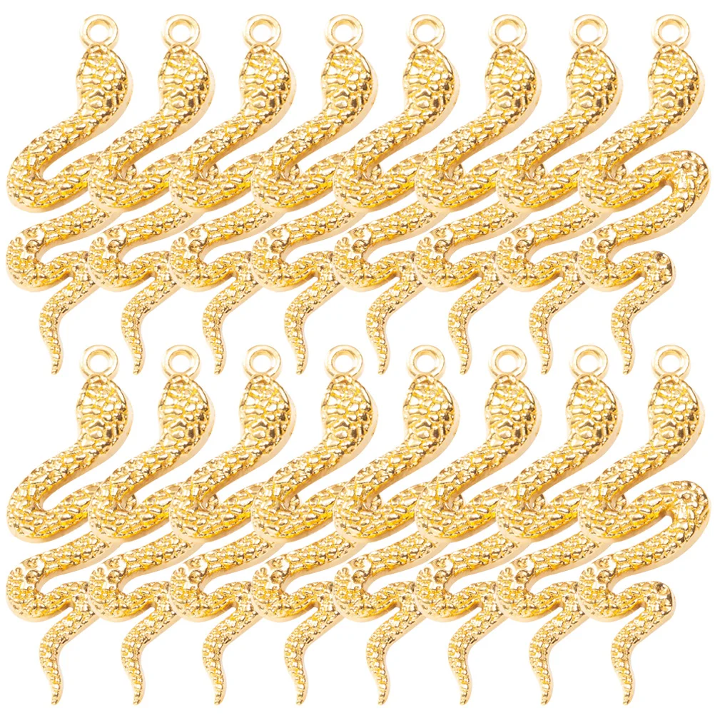 

32pcs Snake Pendant Charms Jewelry Making Accessories Retro Zinc Alloy Golden Animal Necklace Bracelet Earring Crafts