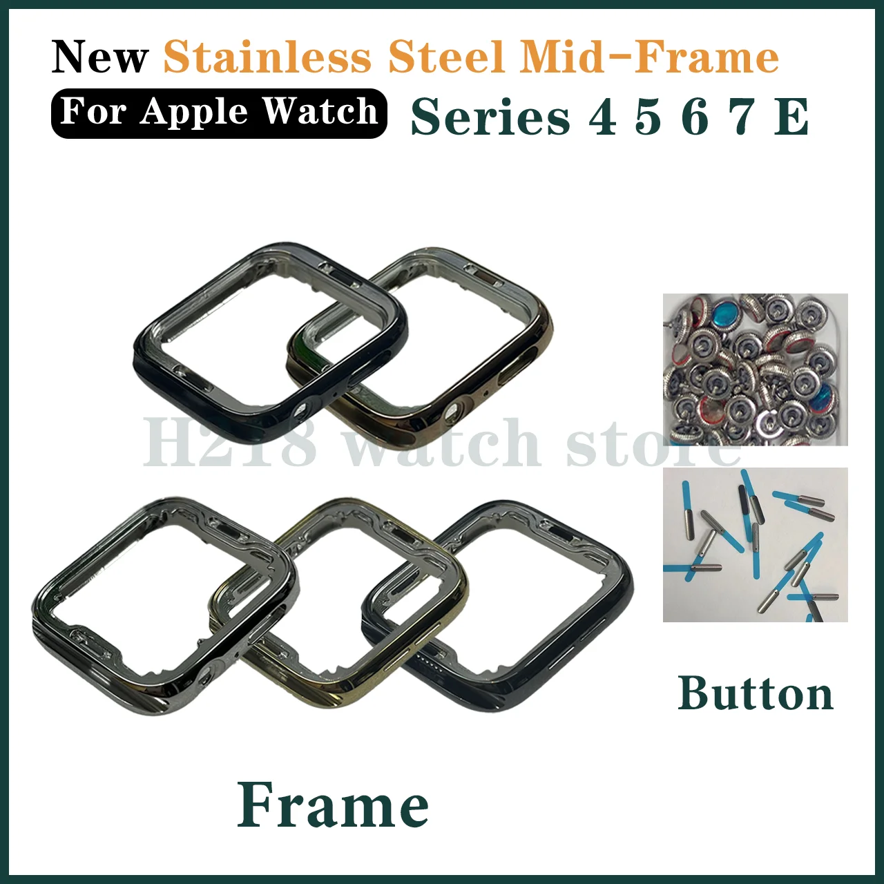 New Stainless Steel Middle Frame For Apple Watch Series 4 5 6 7SE 40 41 44MM 45MM Bezel Body Plate Chassis Replacement Parts
