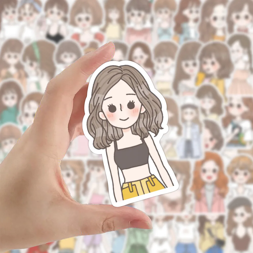 10/30/60 قطعة الكرتون فتاة الهريس حتى ملصق لطيف جمع الكتابة على الجدران مقاوم للماء الأمتعة مقصورة دمية ملصقات ديكور لتزيين الغرف