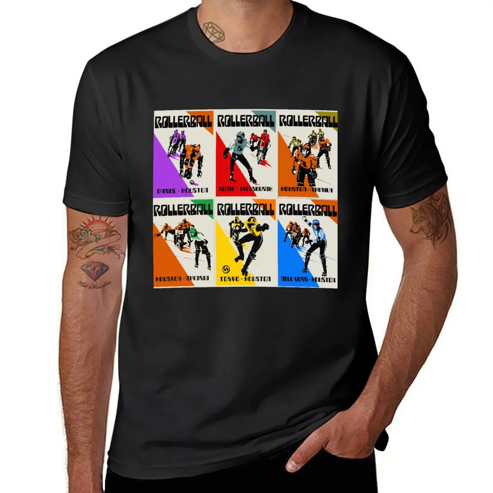 Rollerball Game Posters T-Shirt heavyweights customs tops cute tops heavyweight t shirts for men