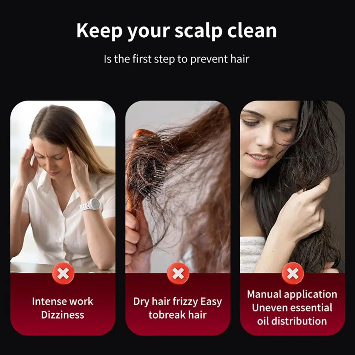 

Обновленная перезаряжаемая щетка-аппликатор для масла для волос Okay и массажер для головы, нежное распутывание, успокаивающее релаксация для всех типов волос