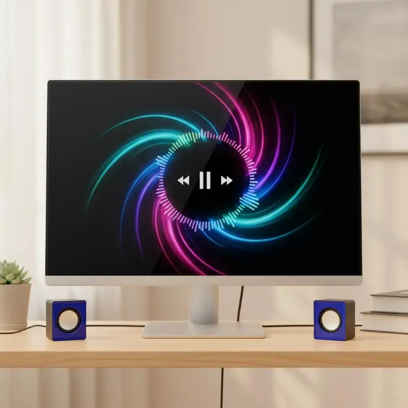 Computer Speakers Stereo Microphone Audio PC Speaker USB Wired With LED Light For Desktop Computers PC Laptops