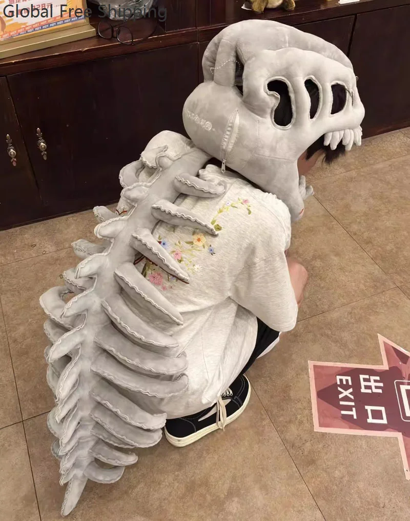 

2025 Dinosaur Skeleton Props Children Adult Kawaii Cute Wearable Mask Halloween Party Carnival Role Play Costume Funny Headdress