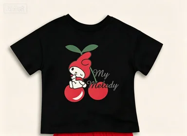 2026 Sanrio Hello Kitty Summer Men's and Women's Pure Cotton T-Shirt for Parents and Children Comfortable Ins Y2k