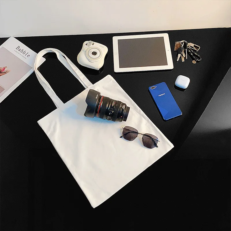 10PCS/Lot 38*34cm/15*13inches Beige White Canvas Tote Bag Woman Handbags Shoulder Shopper Bag Fashion Womens Bags Customise Logo