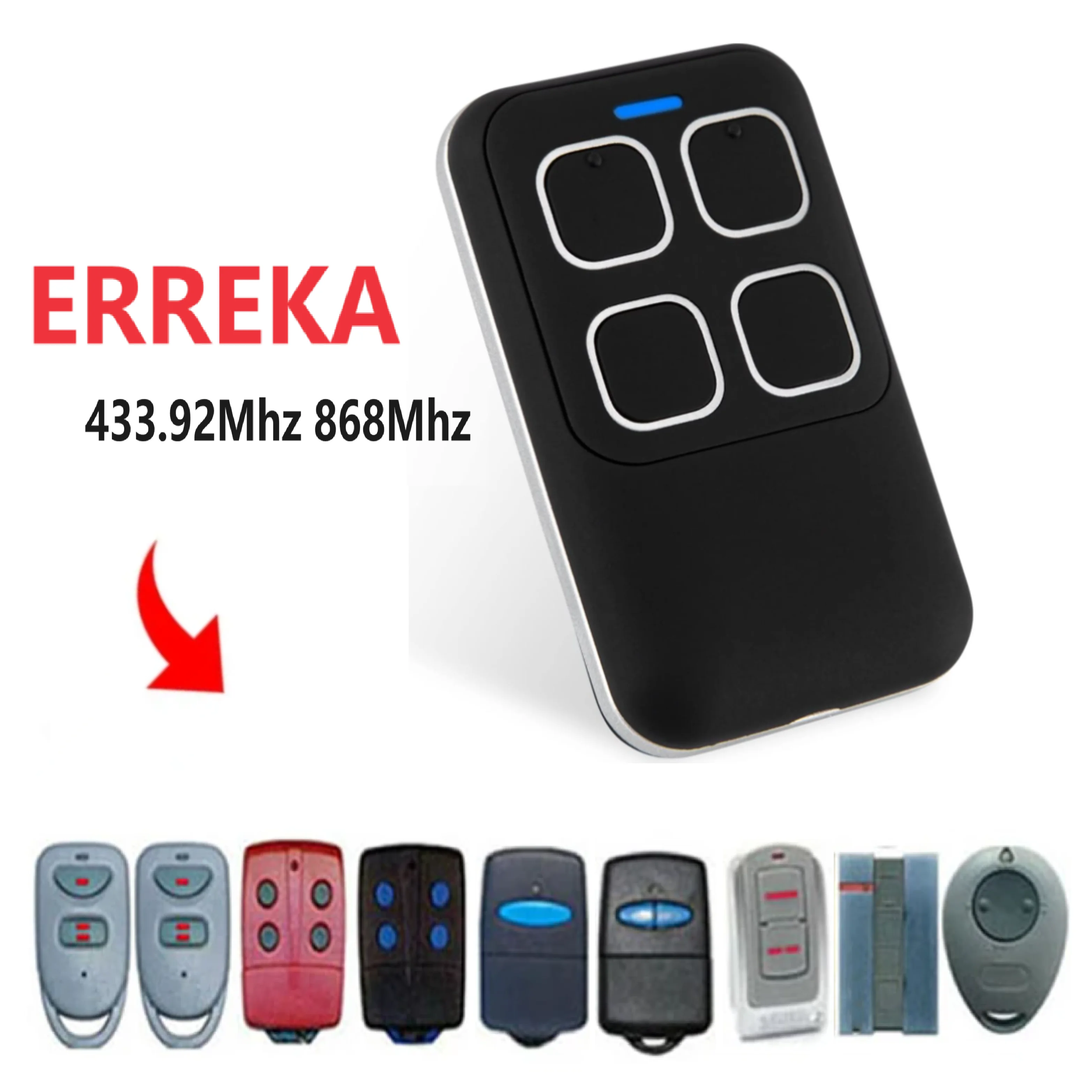 

For ERREKA IRIS LUNA2 LUNA3 RESON1 RESON2 VEGA ROLLER 433 MHz 868 MHz Garage Remote Control Command