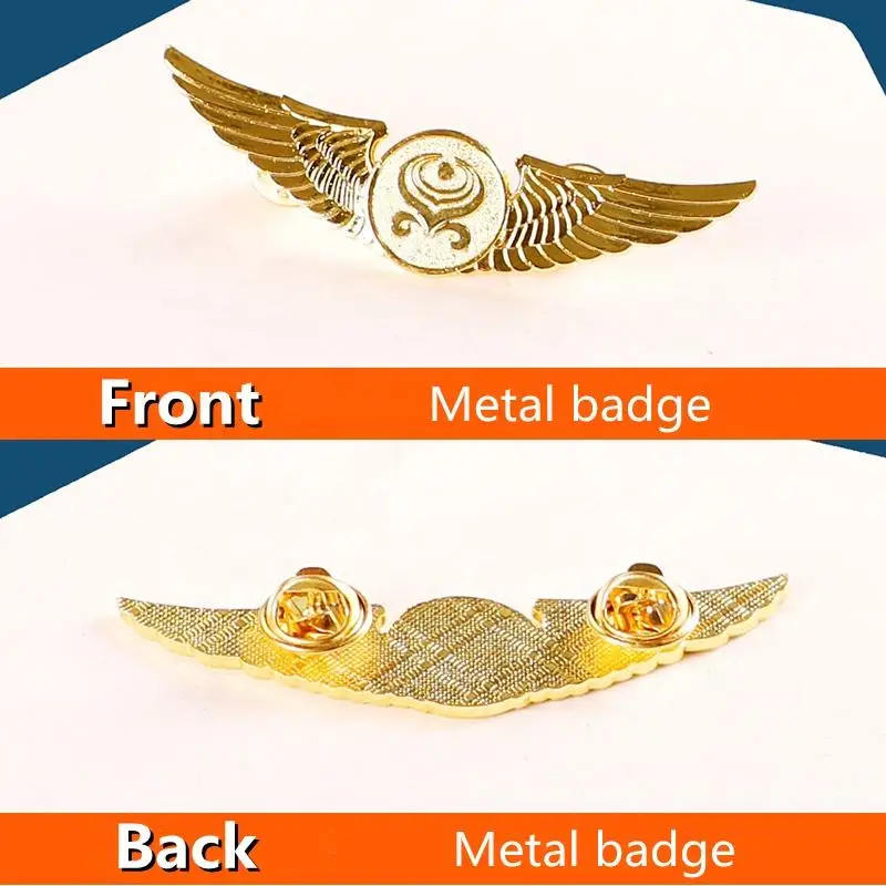 Danemark ge d'épingle d'ailes de pilote en métal, conception d'aviation et de chemin de fer High Express, commerce et profession, 4 pièces