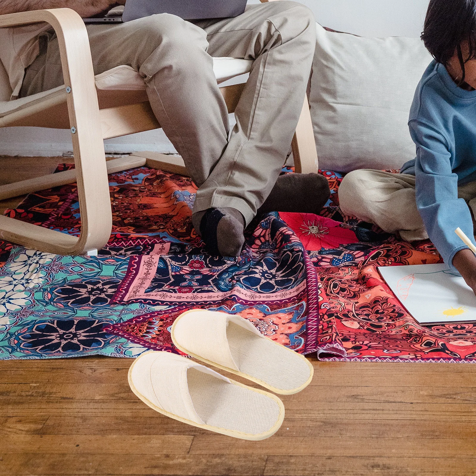 

6Pairs Travel Portable Foldable Slippers Hotel Guest Slippers Spa Reusable Non-Disposable Outdoor Slipper Portable Slipper