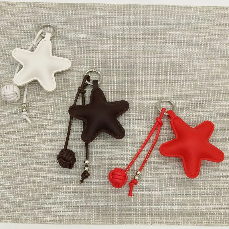 Five-Pointed Star Bag Parts & Accessories Chain Pentagram Crystal Tassel Key Chain Colorful Creative Keychain Pendent