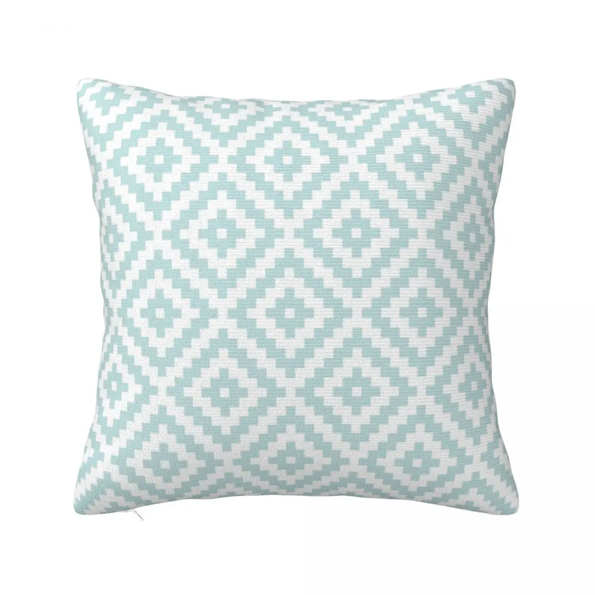 Aztec Symbol Block Ptn Duck Egg Blue & Wt Headboards Home Decor Items Throw Pillow Covers Pillow Case Pillow Cover