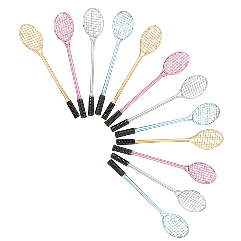 

12Pcs Fun Racket Shaped Gel Pens Smooth Flow Writing Easy Grip Lightweight Stationery for Students Workers Note Taking