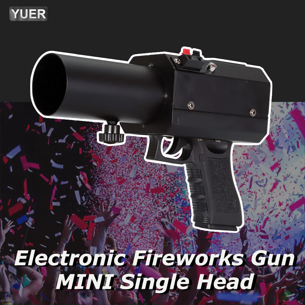 

MINI Single Head Electronic Fireworks Gun Disco DJ Handheld Atmosphere Paper Jet Printer Colored Paper Gun Stage Lighting Props