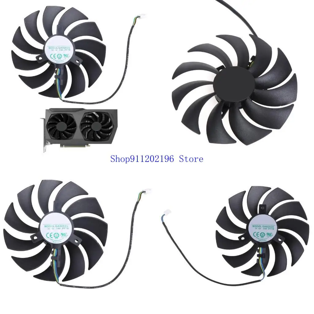 

P82A 2PCS ГРОМА Охлаждение VGA FAN 4PIN 12 В для ZOTAC GAMING GEFORCE 3070