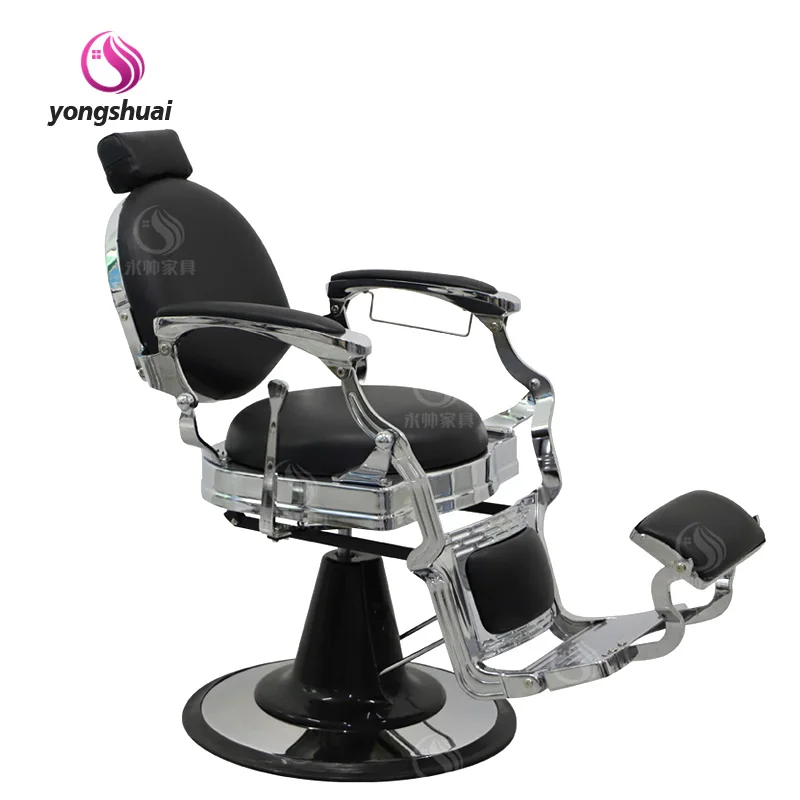

High Quality Modern Aluminum Frame PU Leather Seat Barber Chair with Black Brown Reclining Design for Salon Barber Shop Use