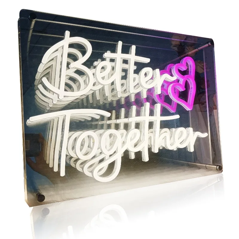 

LED Neon Melaleuca Mirror XOXO Letter Infinite Abyss Mirror Modeling Ambient Light