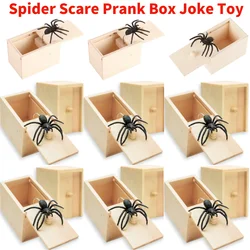 10-1PC Trick Spider Funny Scare Box Wooden Hidden Box Quality Prank Wooden Scare Box Fun Game Prank Trick Friend Office Toys