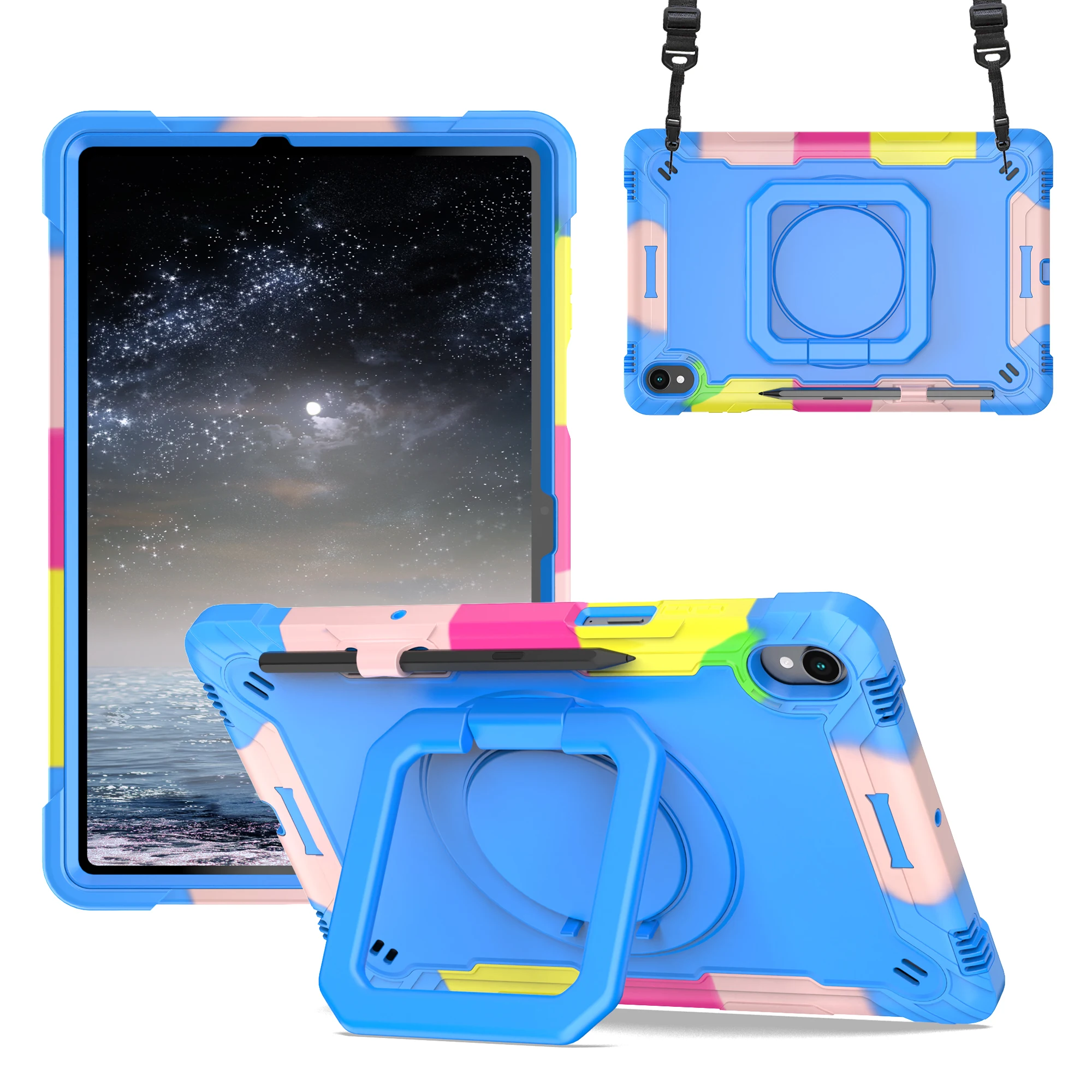 

360 Rotating Kickstand Armor Tablet Case For Samsung Galaxy Tab S11 11 inch SM-X730 SM-X736B SM-X736 Stand Cover with Pen Slot