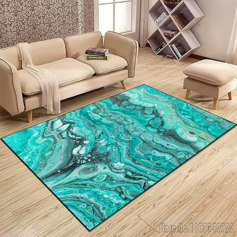 Tapis à motif de Texture de marbre pour salon, chambre à coucher, cuisine, salle de bain, tapis de pied, chambre d'enfant, tapis d'hôtel