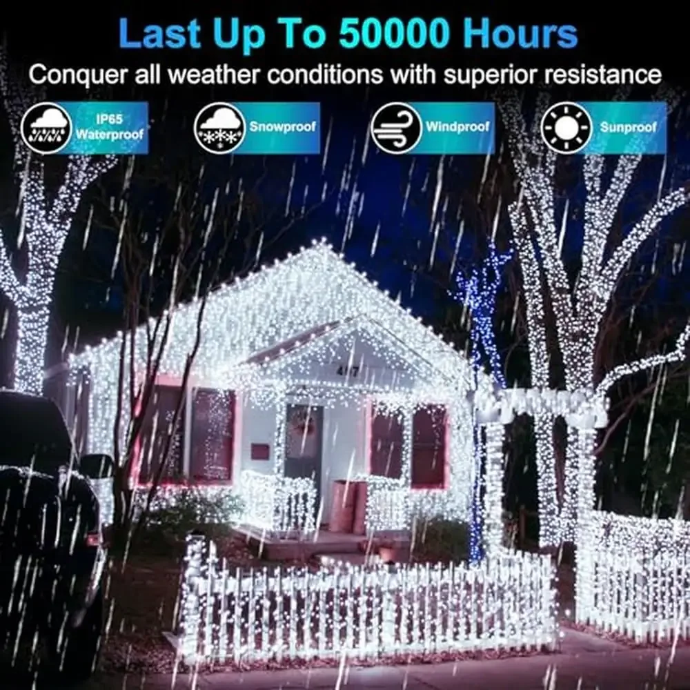 Super Long String Lights 502ft 1500 LED Outdoor Christmas Lights Timer Memory 8 Modes Waterproof Fairy Lights