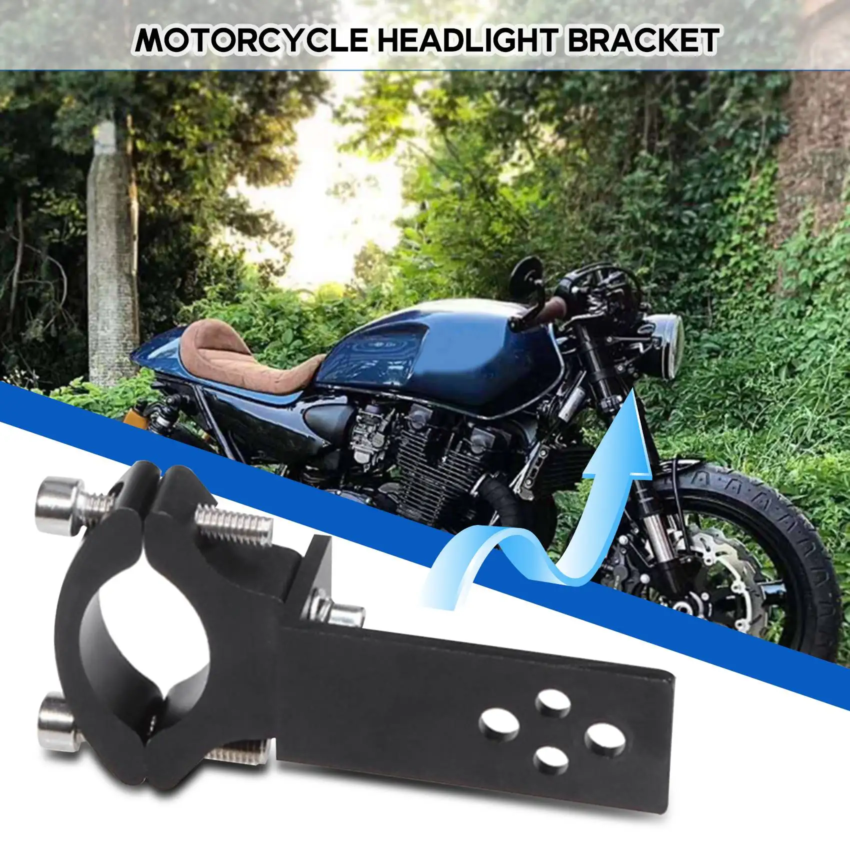 2Sets Universal Mount Tg11 Motorcycle Headlight Bracket Tube Fork Spotlight Holder Clamp for Cafer Racer Chopper Ect