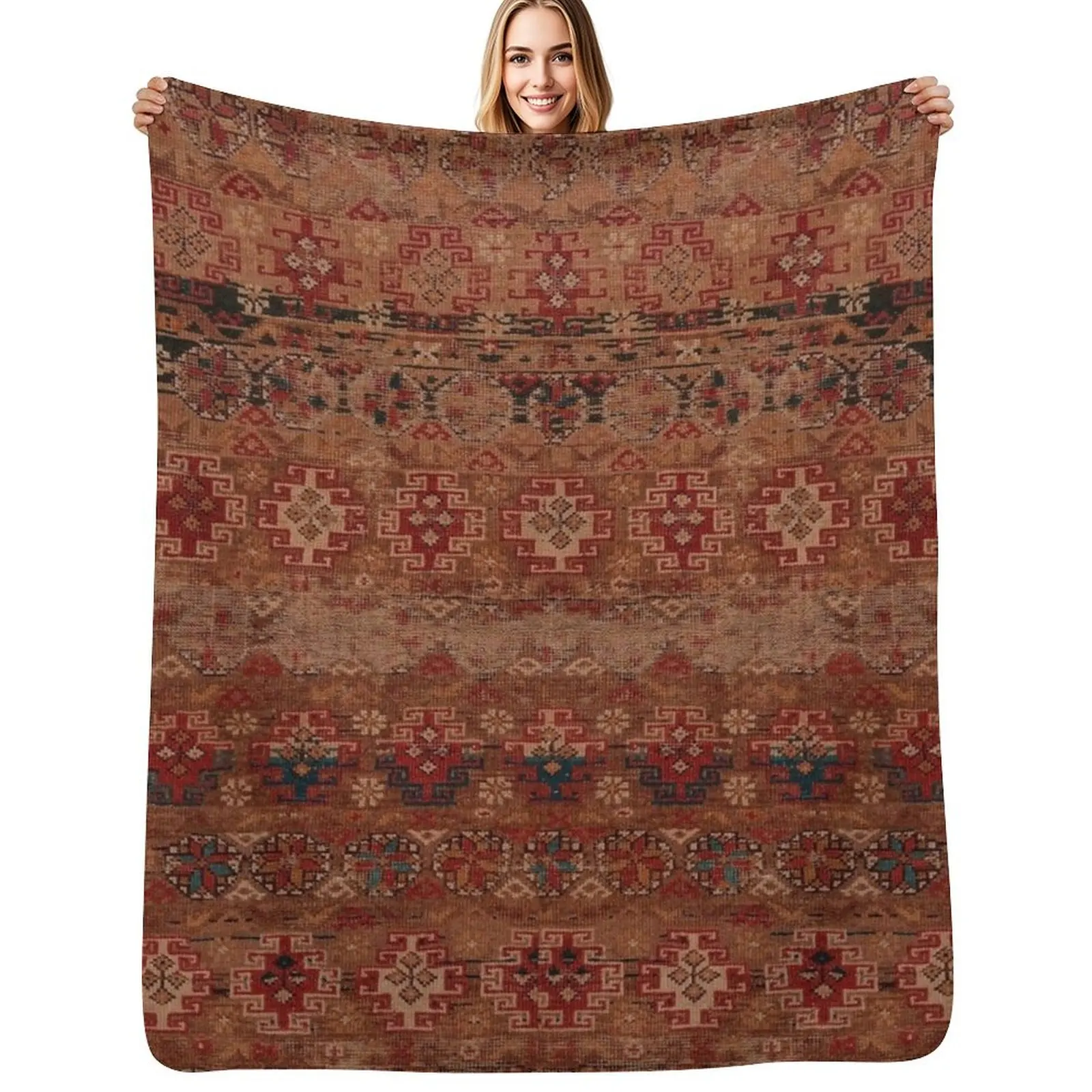 Moroccan Heritage Artwork Design Throw Blanket Soft Designers Soft Big Giant Sofa Hair Sofa Throw Blankets