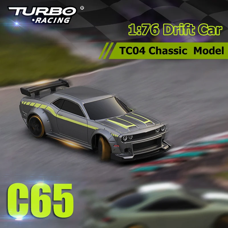 Turbo Racing Series 1:76 Drift RC Car C65 TC04 Chassis Model Full Scale Remote Control Car Toys RTR version Built-in Gyroscope