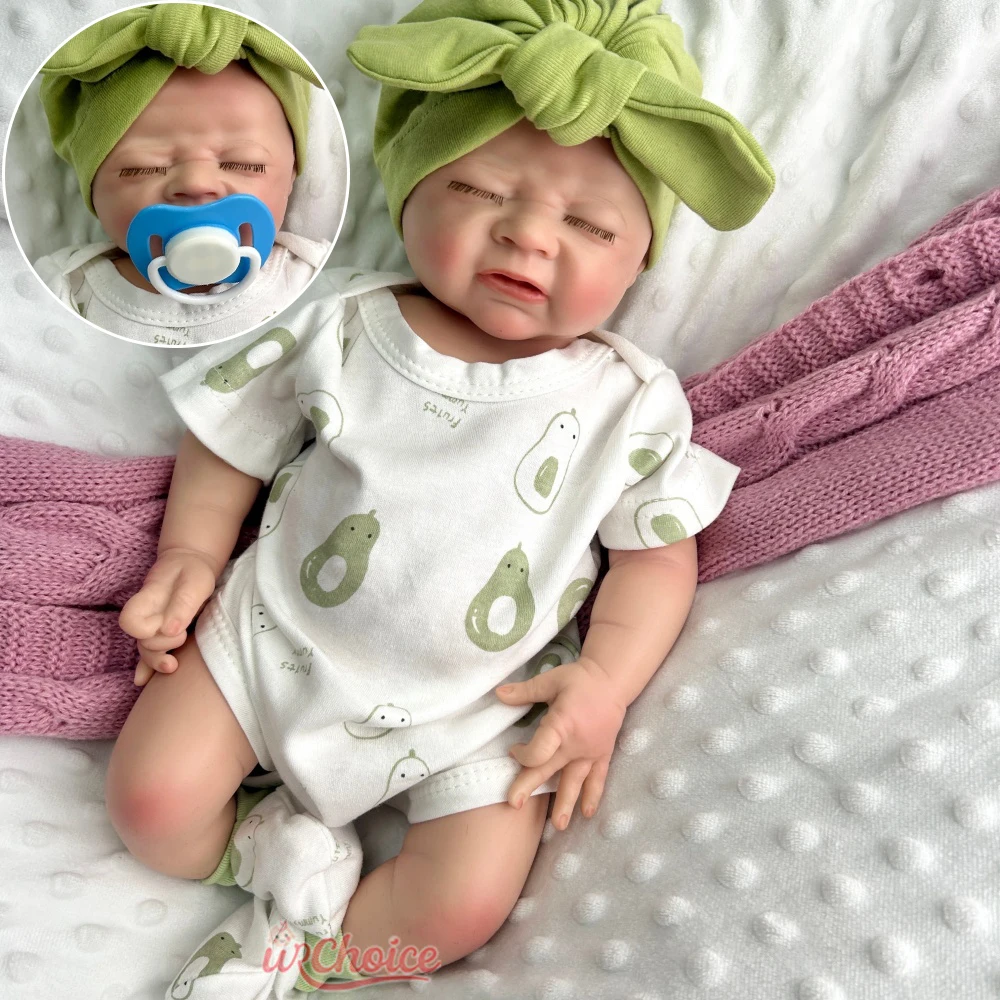 18インチのフルソフトシリコン製リボーンドール、男の子、手作り、洗える、リアルな特徴、快適さと感情的なサポートを提供、子供のおもちゃ