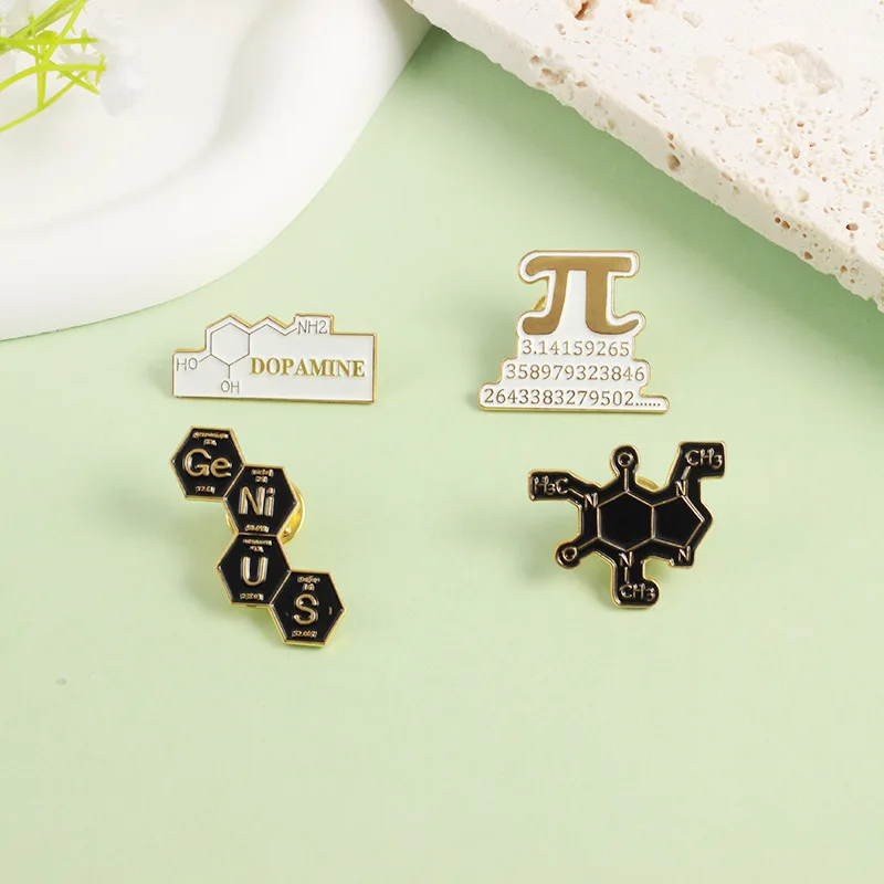 Creative mathematics Chemistry Molecular Science Series metal Brooch fashion versatile backpack badge clothing accessories gifts