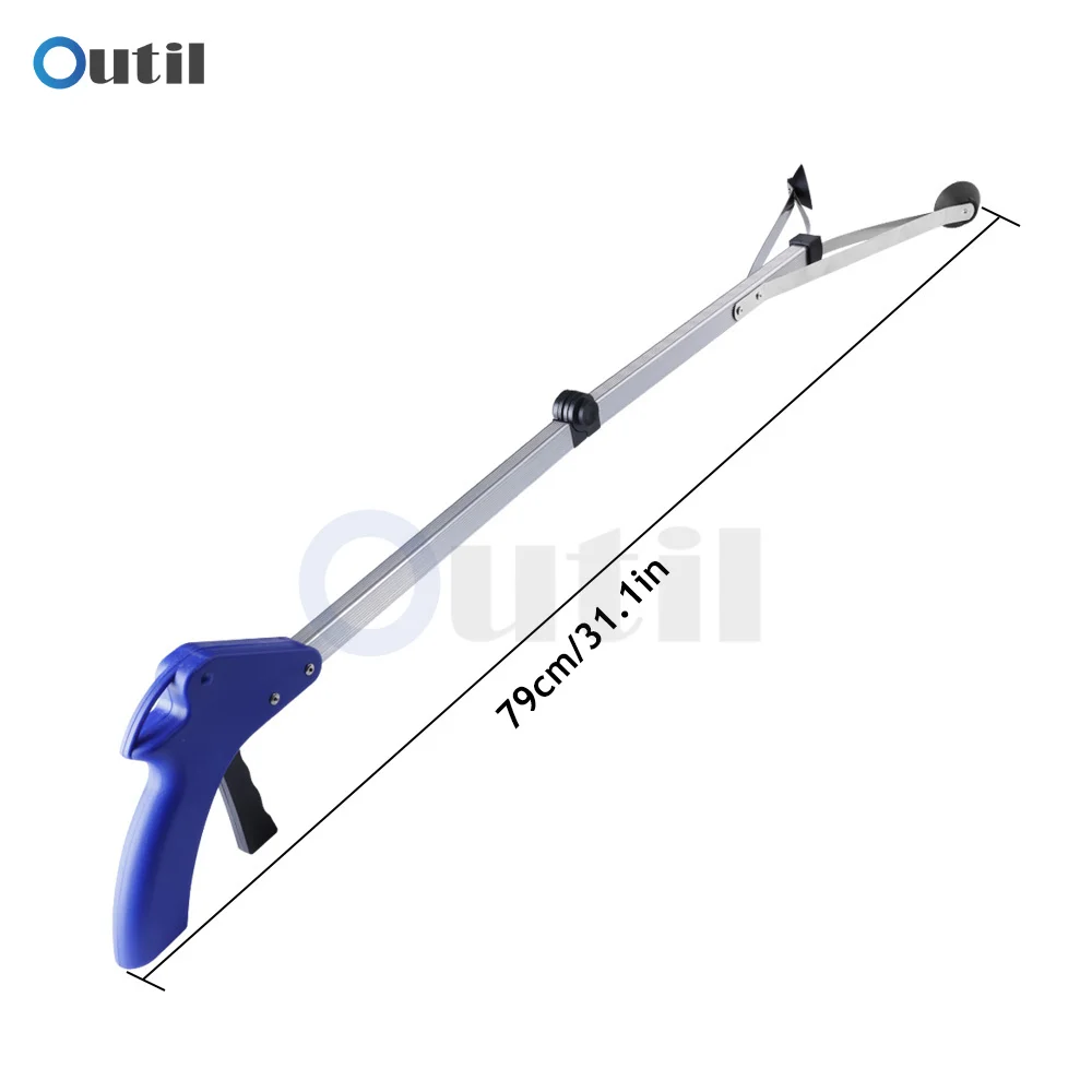 1 pcs 79cm Pickup Clip Long Arm Collapsible Clamp Trash Clip Pick Up Tool Foldable Garbage Practical Strong Grip Clamp Tongs