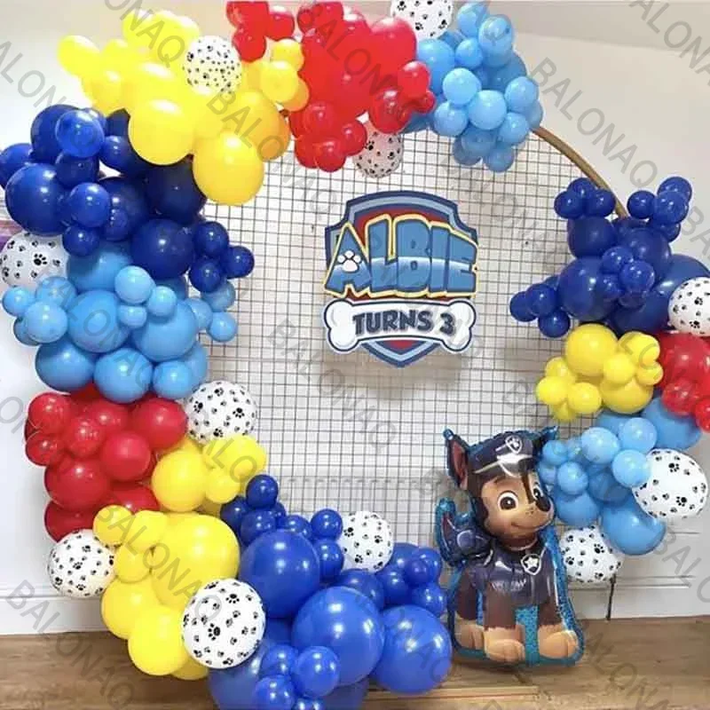 

114pcs Paw Patrol Birthday Balloon Set Red Blue Yellow Latex Balloon Boy First Birthday Party Decoration Baby Shower Globos