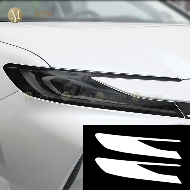 لتويوتا كامري 2024-2025 المصباح الخارجي للسيارة قبل القطع مقاومة للخدش طبقة رقيقة واقية من البولي يوريثان شفافة/أسود مدخن