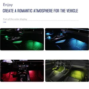 LED Car Foot Lamp Light RGB USB App Fernbedienungssteuerung Automobilmusik dekorative Neon -Atmosphäre Leuchten 6 Hauptverkaufsauto Beat - №4