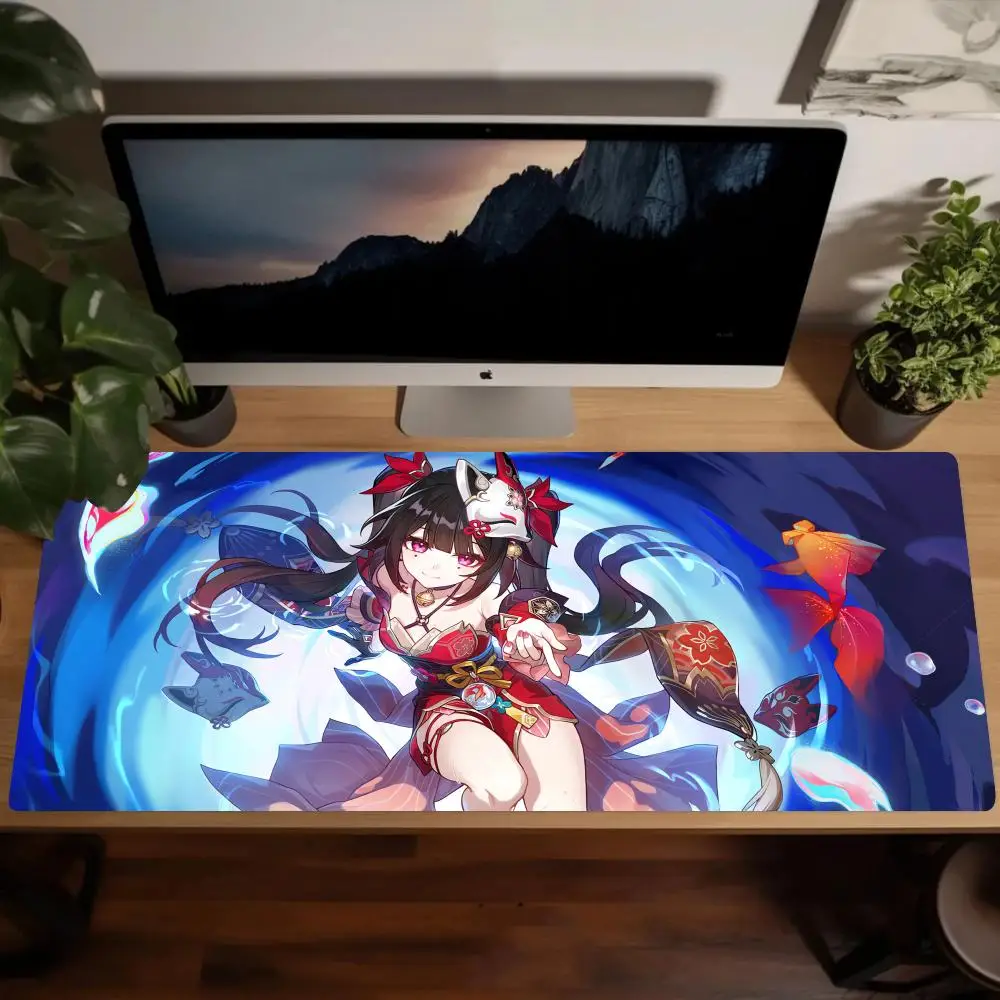 H_honkai S_star R_rail S_sparkle Mouse Pad Rubber Mousepad PC Gamer Anime Cute Girl Mouse Mat Kawaii Deskmat Gamer Keyboard Pad