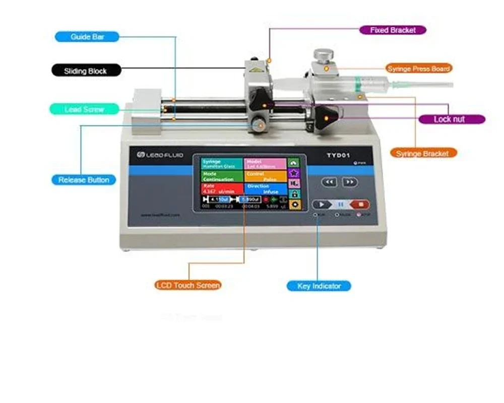 

High Precision Laboratory Syringe Pump TYD02-04 Touch Screen