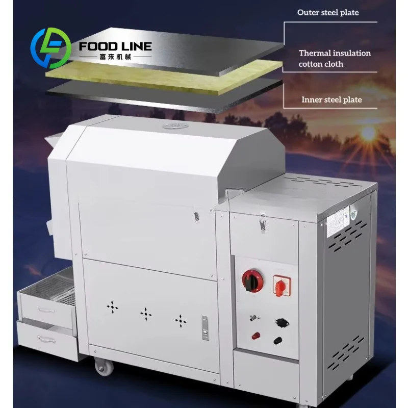 Customize Automatic Stainless Steel Commercial Nuts Roasting Machine Large Capacity for Coffee Bean Peanut Walnut Seed