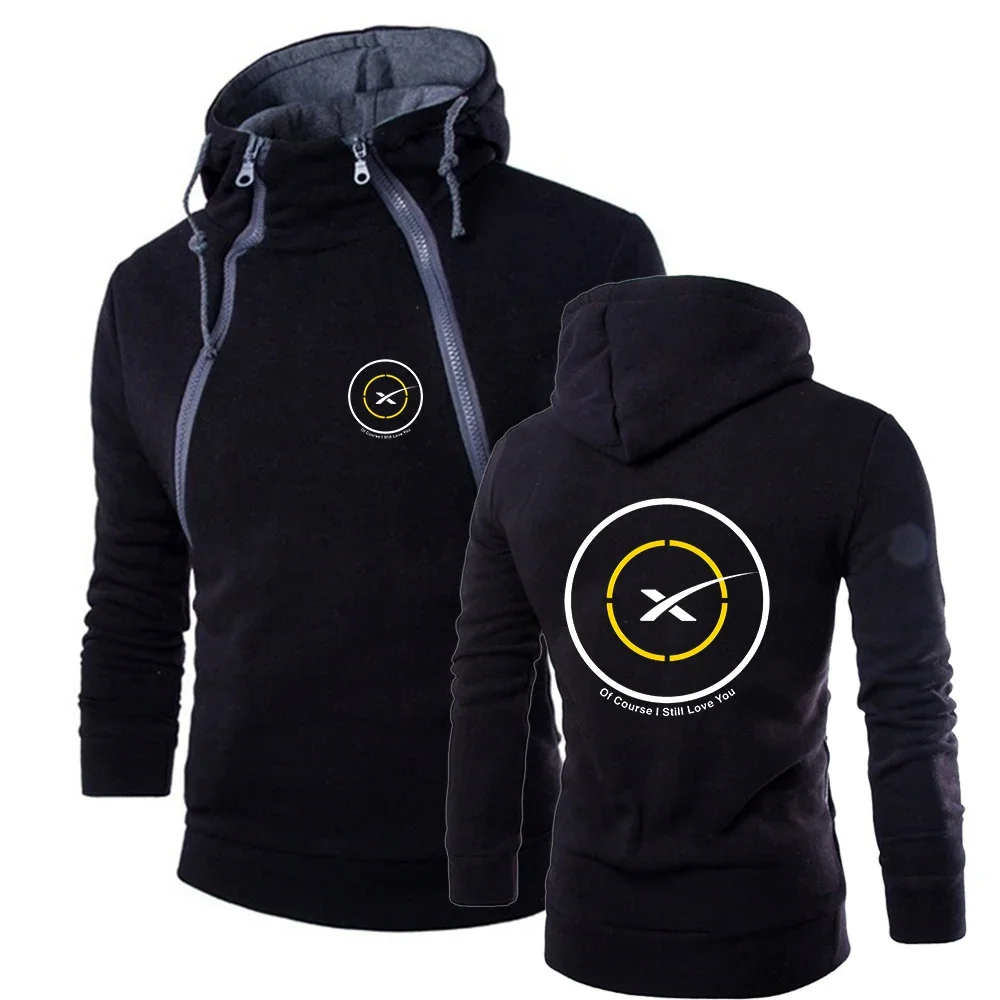 

2024 SpaceX Men's New Space X Hoodies Printing Double Zipper Hoodies Cotton Leisure High Quality Harajuku Pullover Tops Clothes