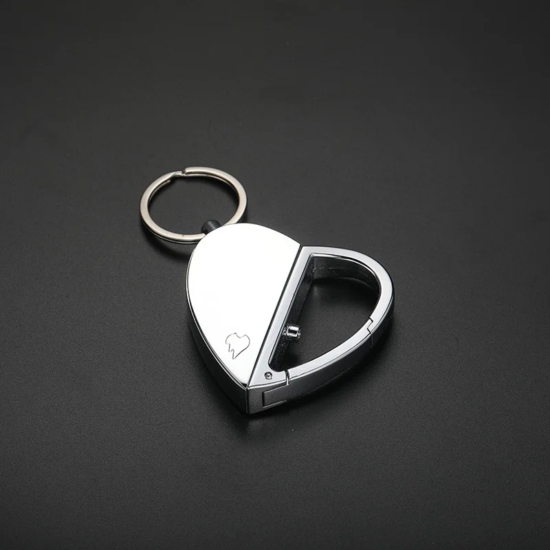 EDC Portable Multifunctional Love Charging Pendant Keychain Lighter Outdoor Metal Cigarette Lighter Fashion Creative Gifts