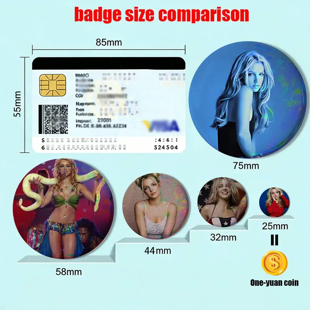 Toxic B Pop Britney Spears Badges Badges On Backpack Jacket Cartoon Round Brooches  Acrylic Button Pins Collection Gifts