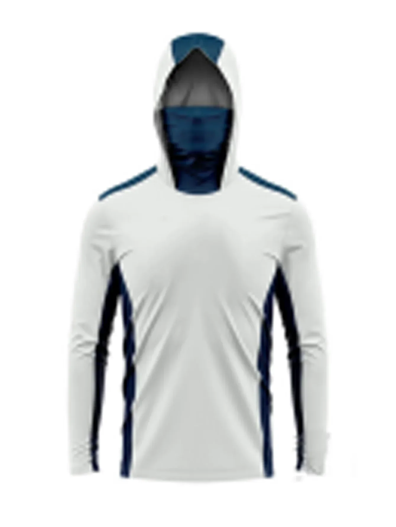 Men UPF50+ Sun Protection Fishing Hoodie, Long Sleeve Quick Dry Shirt With Built‑in Face Mask for Outdoor Fishing