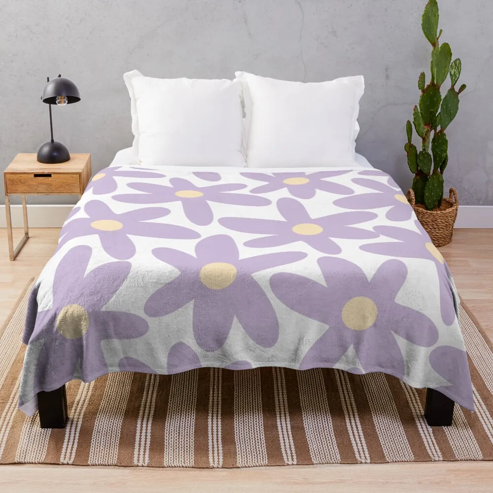 

Cute Floral Daisy Bunch in Light Purple Throw Blanket