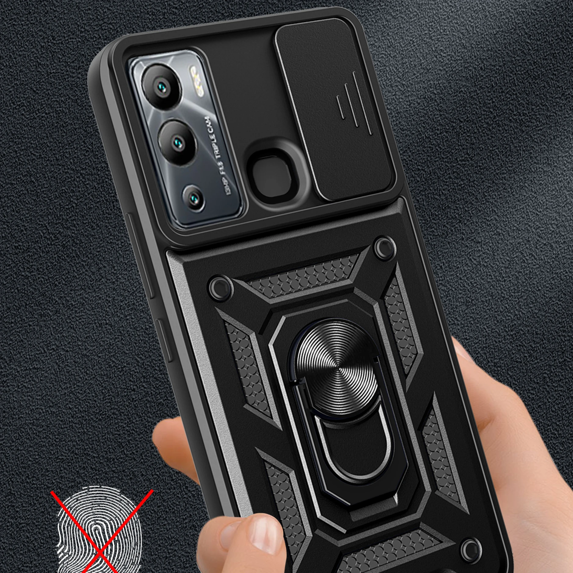 For Infinixhot40I Hot40 Hot30Play Hot30I Hot30 Hot12Play Hot11S Nfc Shroud Lens Protection Phone Case with Ring Magnetic Bracket