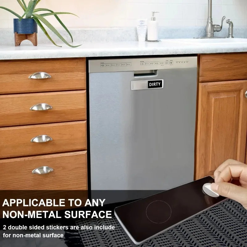 Sliding Shutter Dishwasher Magnet Indicator Sign Dual Use Magnetic Self-Adhesive Clean Dirty Dishwasher Status Marker