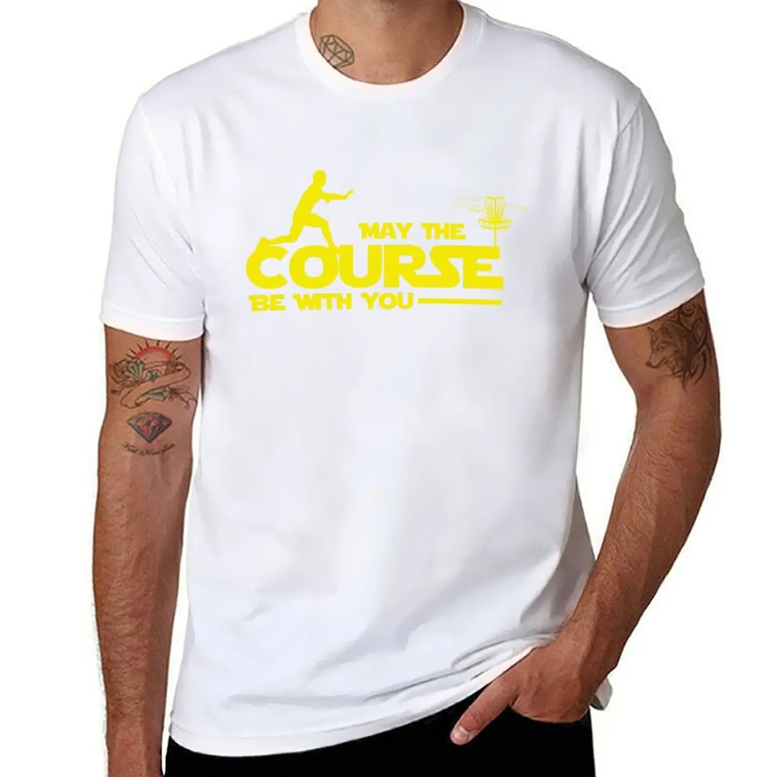 Exclusive Disc Golf 'May The Course Be With You' T-Shirt t shirt personalised t shirt custom print T-Shirt